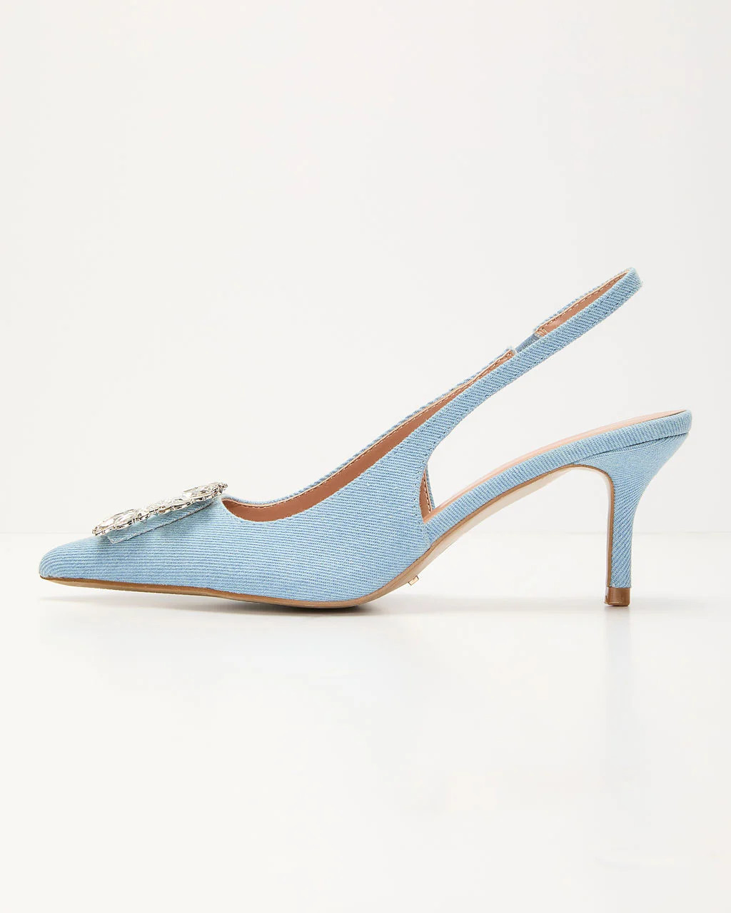 Night Out Embellished Denim Slingback Heels | VICI