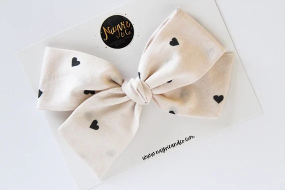 Valentines Baby Bow  Fabric Baby Bow  Black and White Bow  | Etsy | Etsy (US)