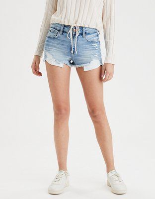 AE High-Waisted Denim Short Short | American Eagle Outfitters (US & CA)