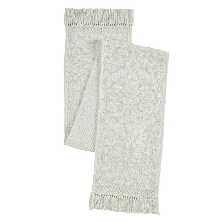 My Texas House Emma Woven Cotton Rich 14" x 90" Table Runner, White, 1 Piece | Walmart (US)
