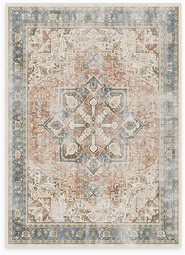 RUGGABLE Machine Washable Area Rug - Founder's Farmhouse Collection - Distressed - 2-Piece Patent... | Amazon (US)
