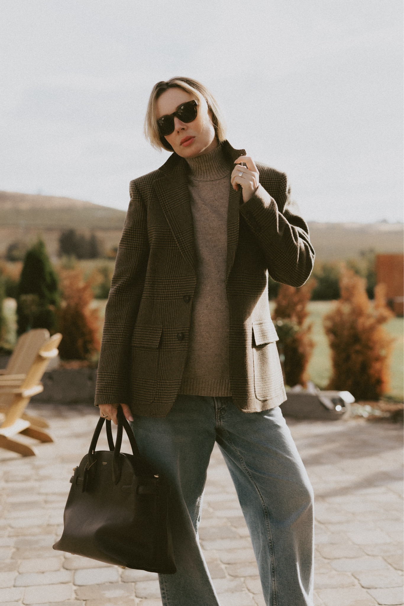 Loving my blazers during pregnancy: they’re adding structure to any outfit, elevate your sweatpants look and they’re also so awesome as a transitional jacket! Wearing my Polo Ralph Lauren Checked wool-blend tweed blazer (similar & more affordable styles by Gap, Abercrombie & Fitch and Everlane are linked) with Woolrich virgin wool turtleneck sweater (more affordable sweater from Gap is linked too) & H&M maternity jeans (if you aren’t pregnant I linked 2 straight leg denim options from Levi’s and Everlane in light wash). 
Bag: Coach soft empire carryall 40 in maple 🍁 (definitely check out Flattered leather tote too).  

#LTKItBag #LTKWorkwear #LTKSeasonal