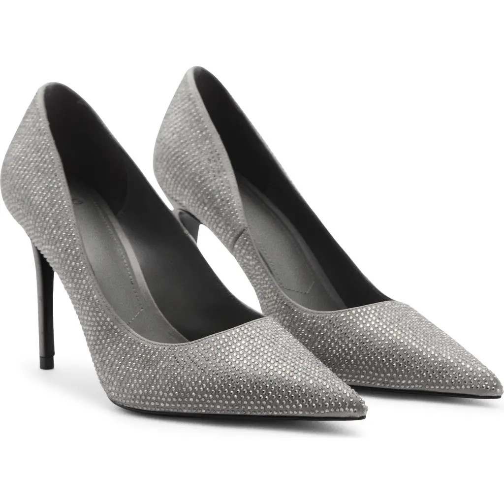 MANGO Rhinestone Heel Pump in Silver at Nordstrom, Size 8.5Us | Nordstrom