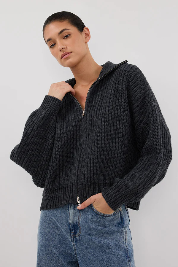 ISSY CHARCOAL WOOL BLEND JUMPER | DISSH