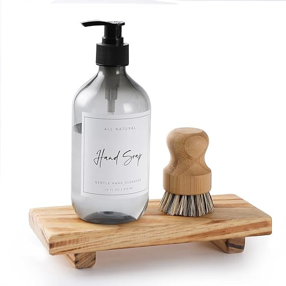 Wood Pedestal Soap Stand, Farmhouse Wood Riser, Soap Dish Holder Decor for Bathroom Kitchen, Soap... | Amazon (US)