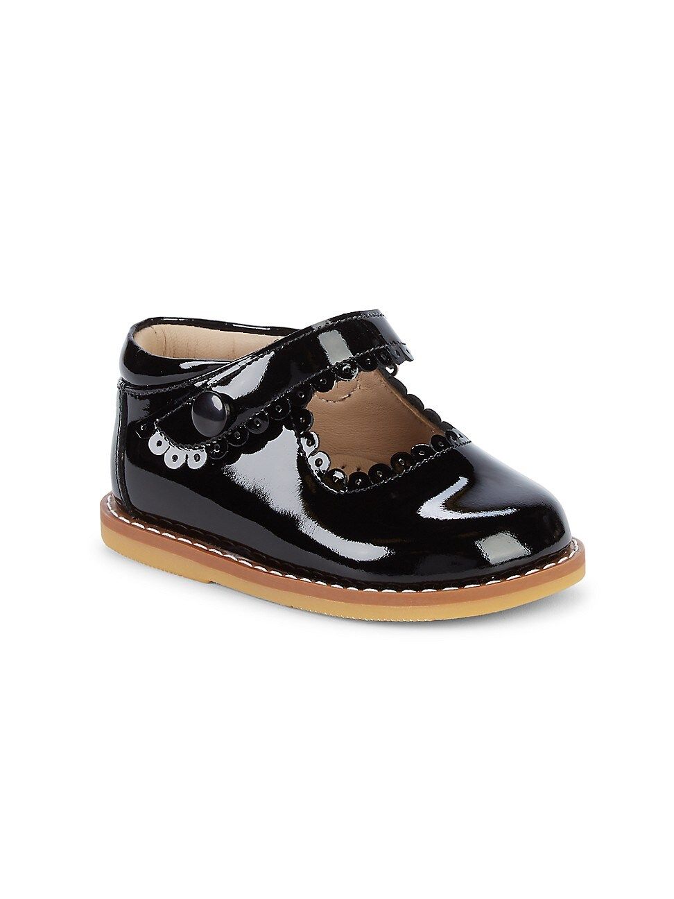 Elephantito Kid's Scallop Patent Leather Mary Jane Flats - Black Patent - Size 7 (Baby) | Saks Fifth Avenue