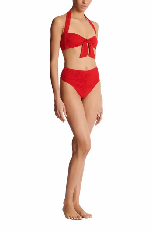 Balmain Plain Two-Piece Swimsuit in Red at Nordstrom, Size 34 | Nordstrom