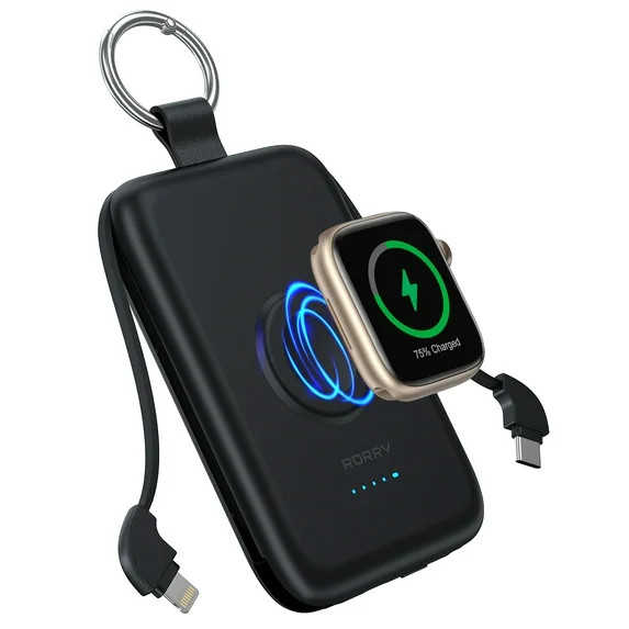 RORRY Portable Charger 10000mAh Compatible with iPhone 16/15/14/13/12 and Apple Watch, AirPods - ... | Walmart (US)
