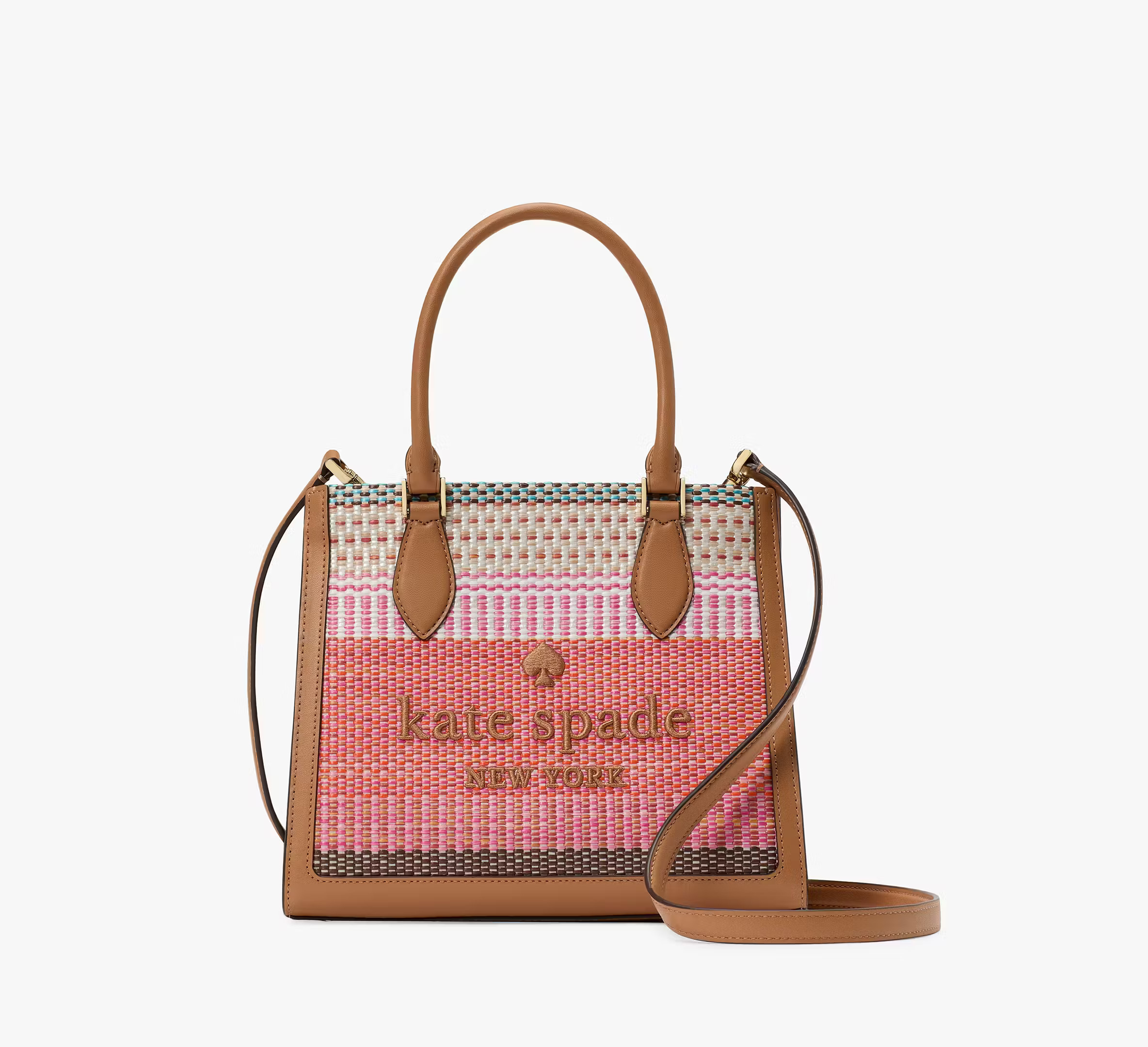 Kate Spade Ellie Straw Small Tote, Pink | Kate Spade (US)
