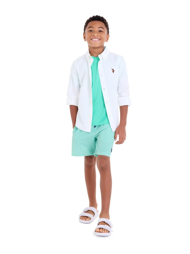 U.S Polo Assn. Seersucker Stripe Swim Short, Sizes 4-18 | Walmart (US)