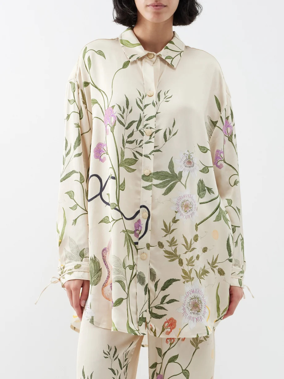 Cecilia Paraiso floral-print satin shirt | Matches (APAC)