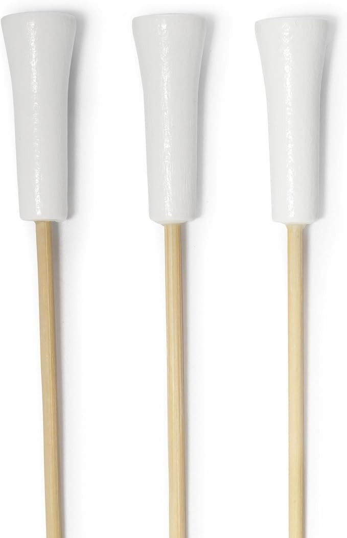 BambooMN Decorative Golf Tee Bamboo Cocktail Sandwich Skewer Picks - 6.75" - White - 100 Pieces | Amazon (US)