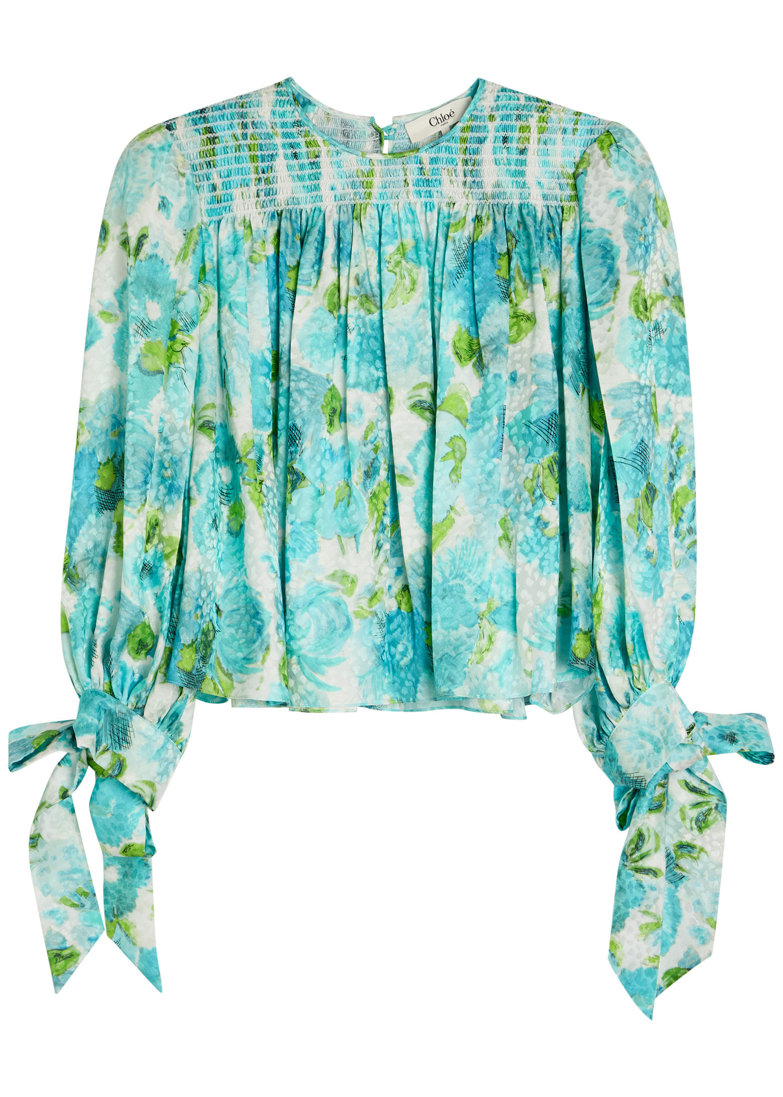 Printed cropped silk blouse | Harvey Nichols