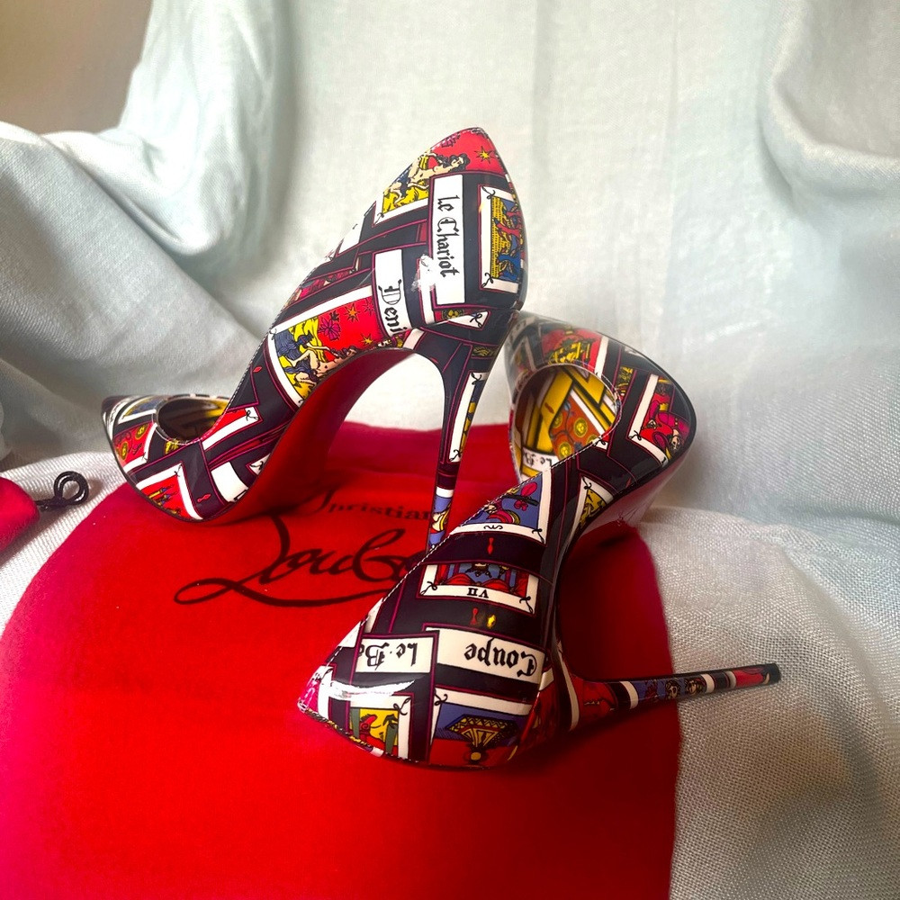 Christian Louboutin Iriza 100 Patent Tarot/Multicolor pumps | Poshmark