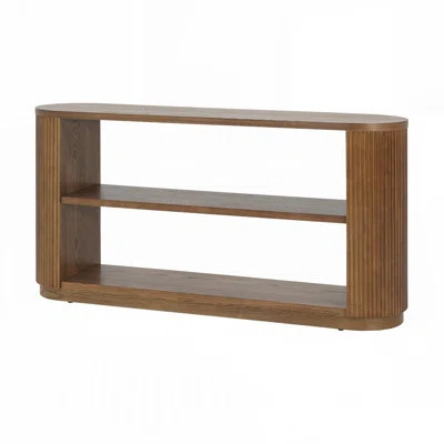 Modern Entryway Console Table Slim Sofa Table with Open Shelf and Elegant Wood Grain Multi-Functional Hallway Table for Living Room | Wayfair North America