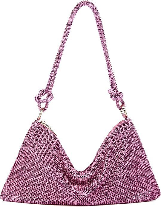 Rhinestone Hobo Bag for Women Chic Evening Handbag Shiny Purse for Travel Vacation 2022 | Amazon (US)