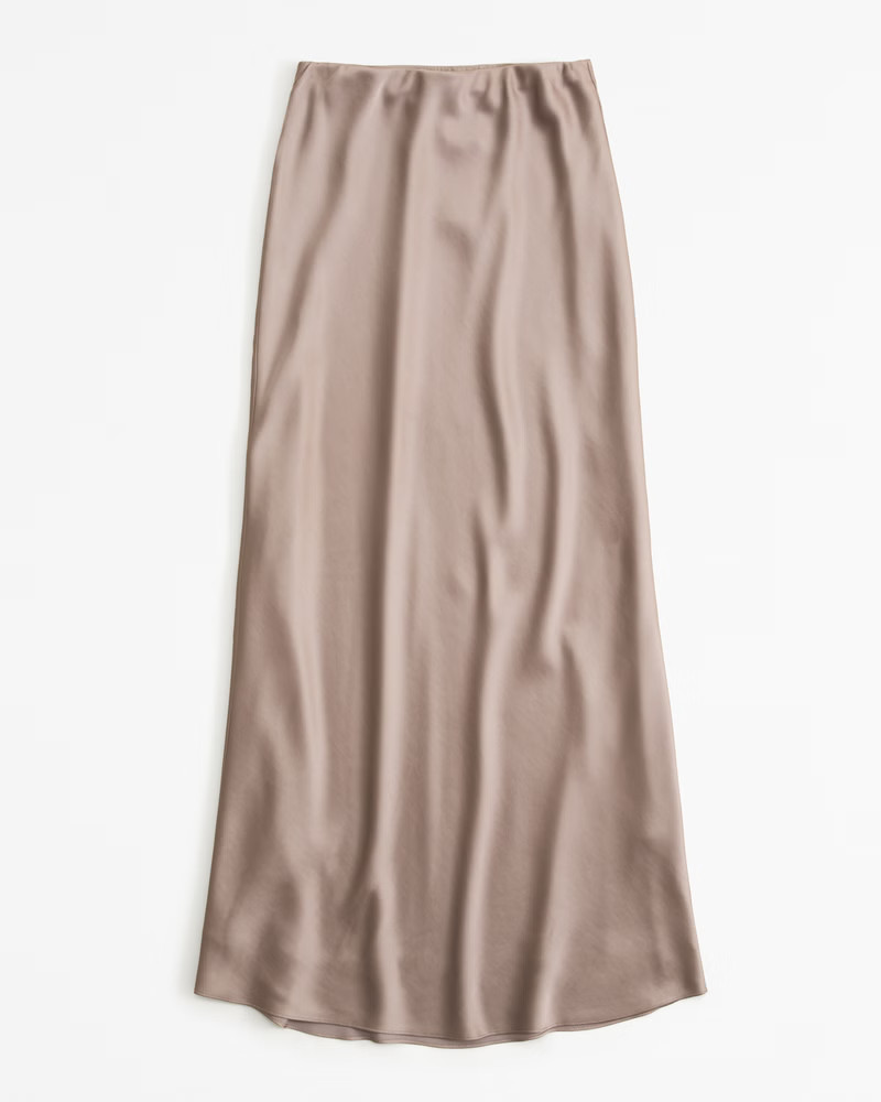 Elevated Satin Column Maxi Skirt | Abercrombie & Fitch (US)
