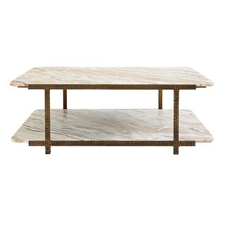 Dottie Coffee Table with Marble & Antique Brass Finish | Ballard Designs, Inc.