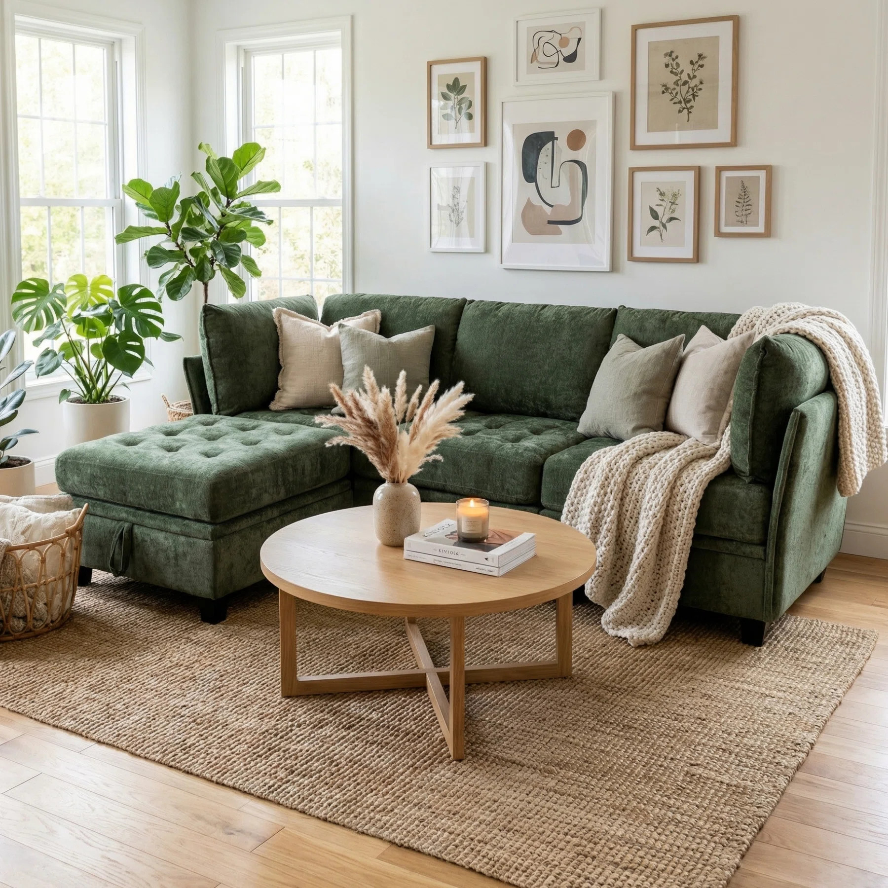 4-Piece Modern Chenille Sectional Sofa with Storage Seat, Modular Couch with Multiple Configurati... | Wayfair North America