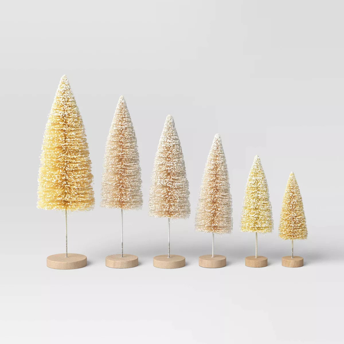 6ct Sisal Bottle Brush Tree Christmas Figurine Set - Wondershop™ | Target