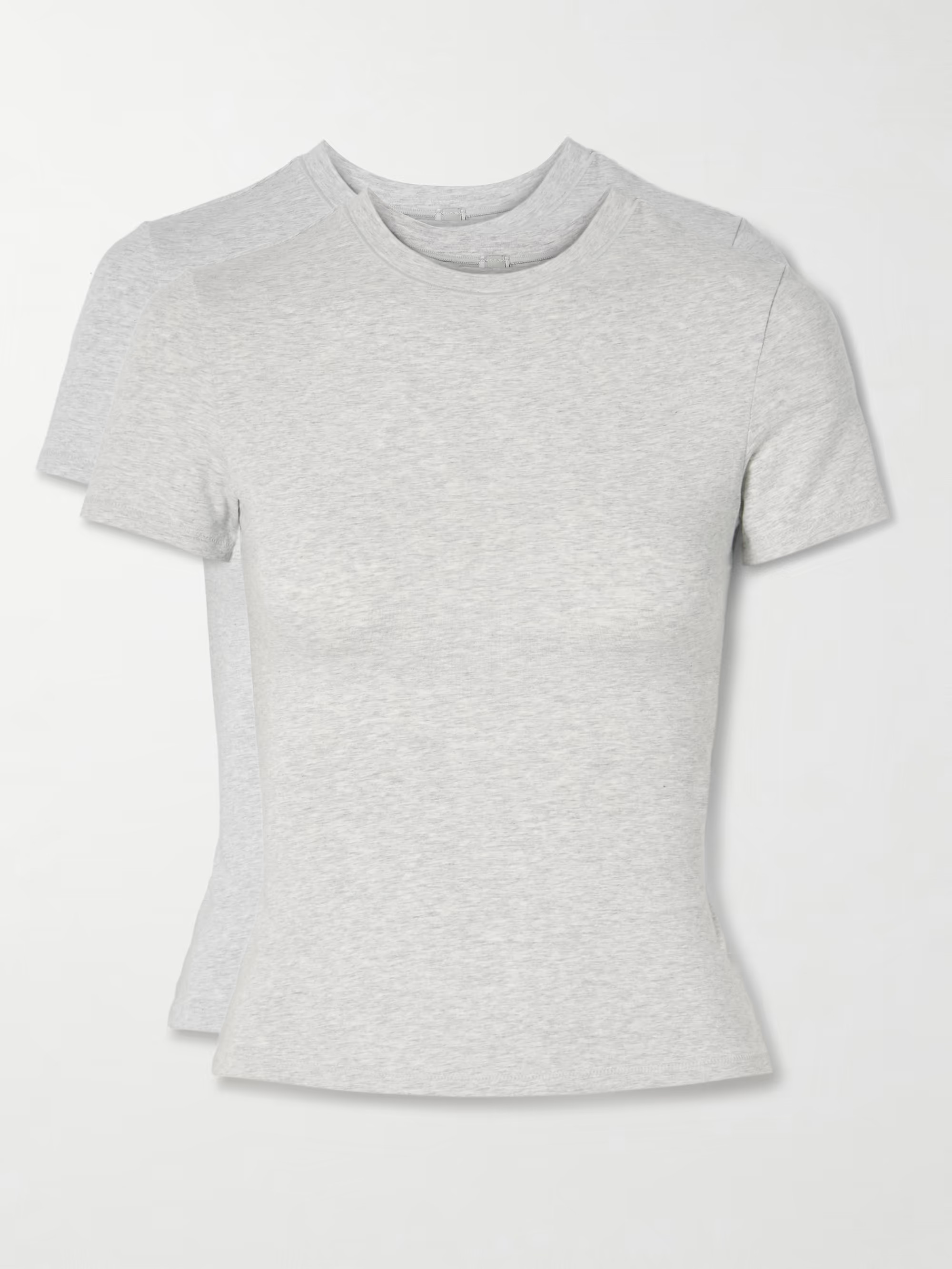 Set of two stretch-cotton jersey T-shirts - Light Heather Grey | NET-A-PORTER (US)