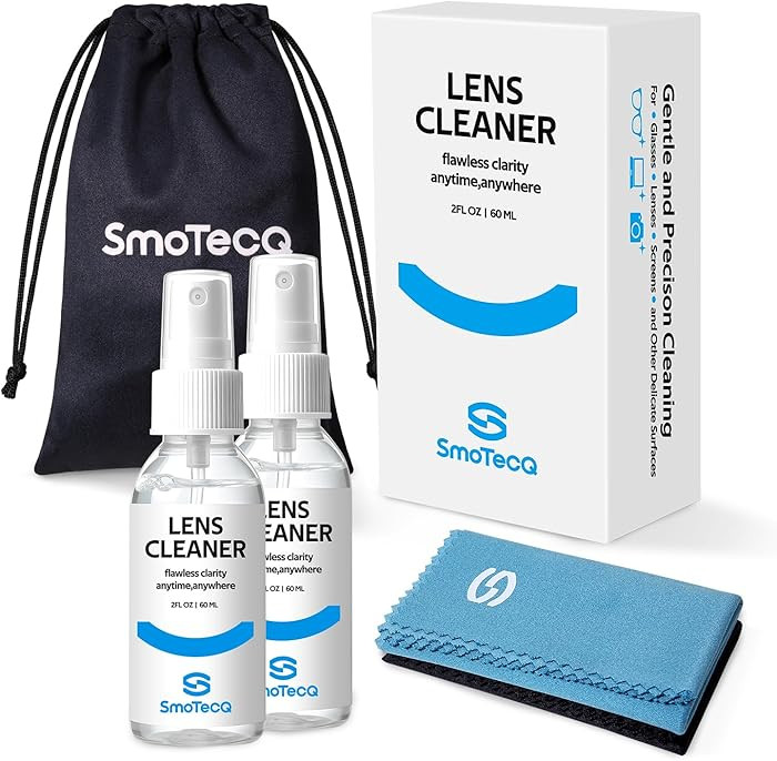 SmoTecQ Glasses Cleaner Kit – Alcohol-Free, Plant-Based Spray + Ultra-Soft Microfiber Cloths fo... | Amazon (US)