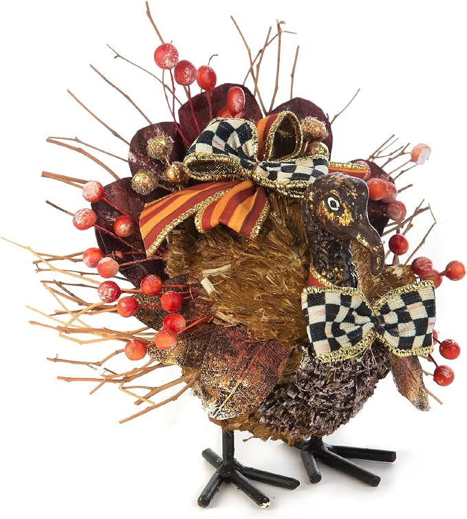 MacKenzie-Childs Harvest Turkey, Thanksgiving Turkey Decoration, Fall Decor Centerpiece Figurine | Amazon (US)