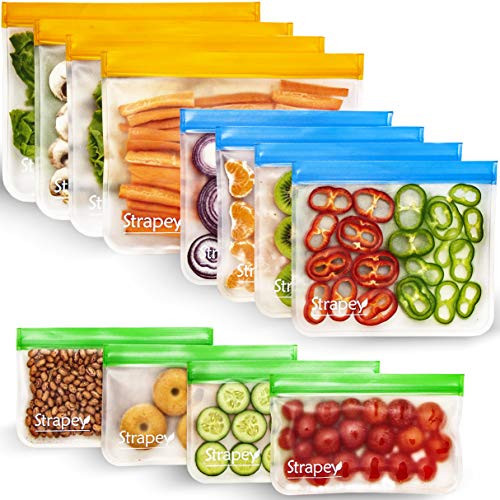 [12 pack] Reusable Snack Bags keep Food Fresh, Easy Storage Bags are Durable and Food Grade, Reusable Freezer Bags and Leak Proof, Food Storage Sandwich Bags and Eco-Friendly, Storage Box | Amazon (US)