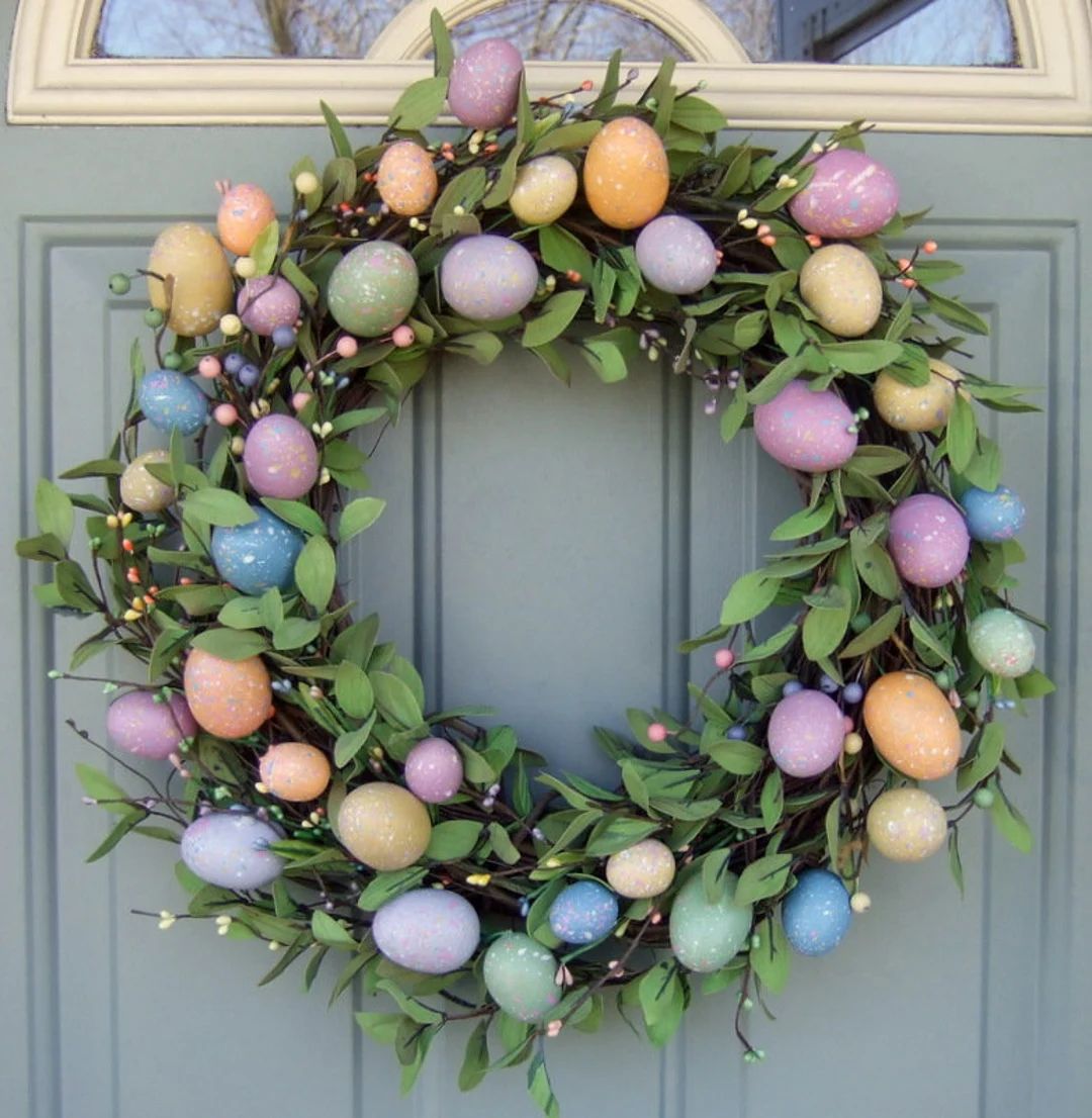Spring Wreath Easter Wreath Easter Egg Wreath - Etsy | Etsy (US)