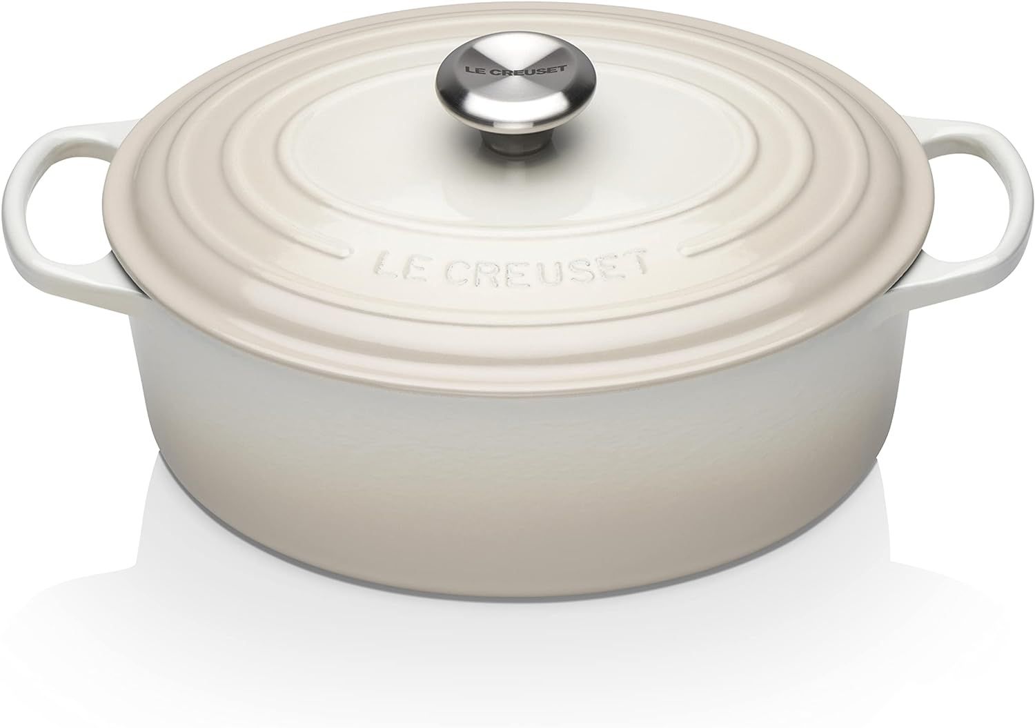 Le Creuset Enameled Cast Iron Signature Oval Dutch Oven, 5 qt. , Meringue | Amazon (US)