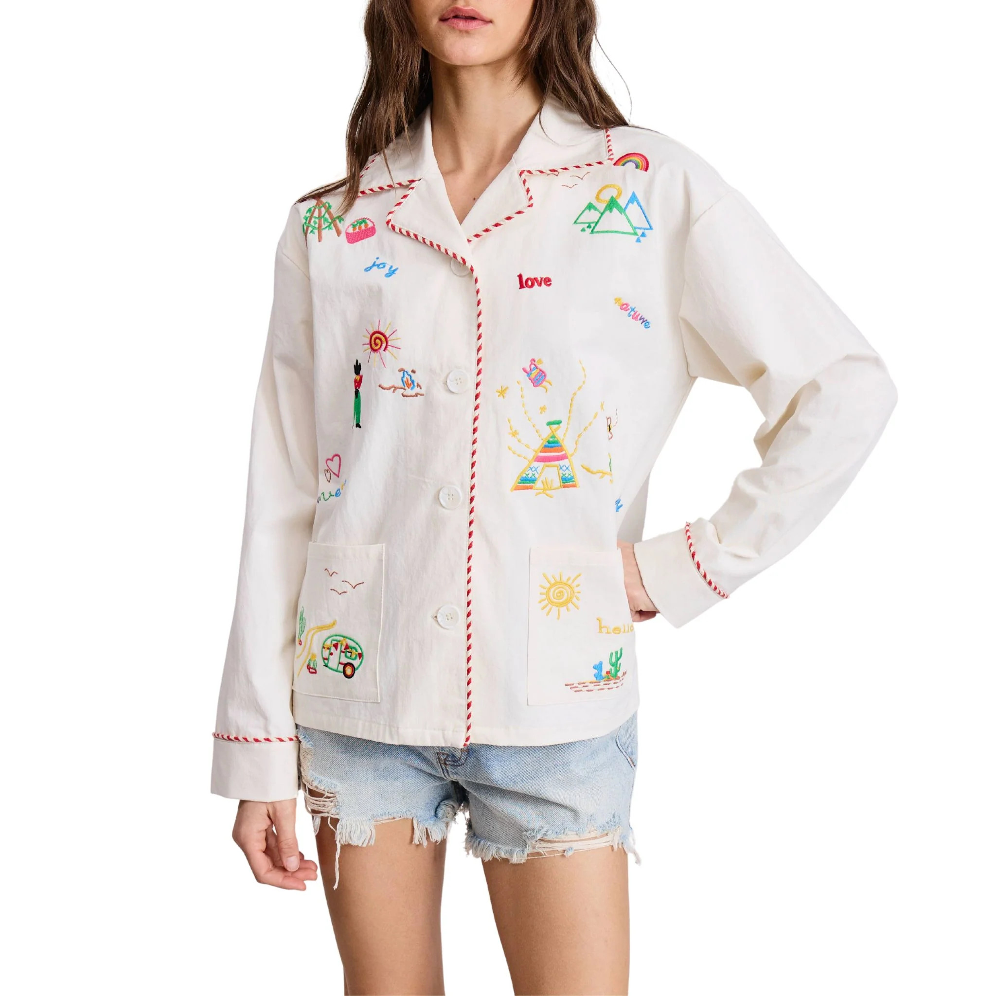 Joshua Embroidered Lightweight Jacket | Christina Greene 