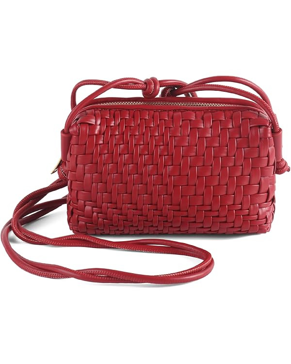 Small Woven Crossbody Bag for Women, Vegan Leather purse | Cute handmade shoulder purse, lightwei... | Amazon (US)