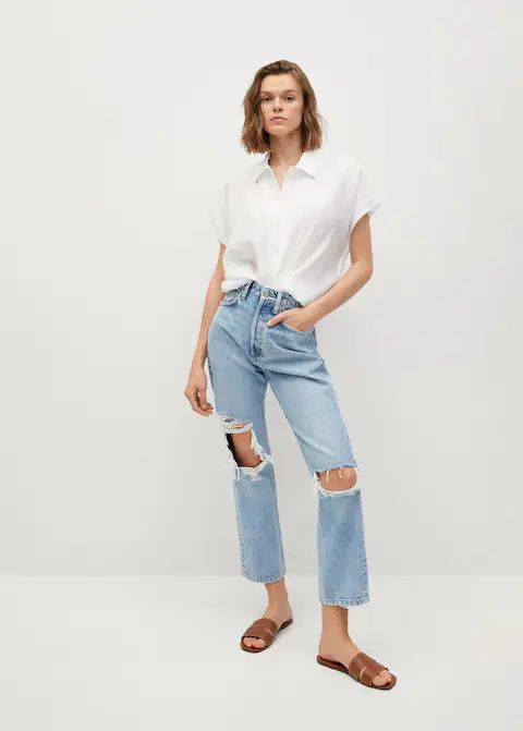 Buttoned flowy shirt | MANGO (US)