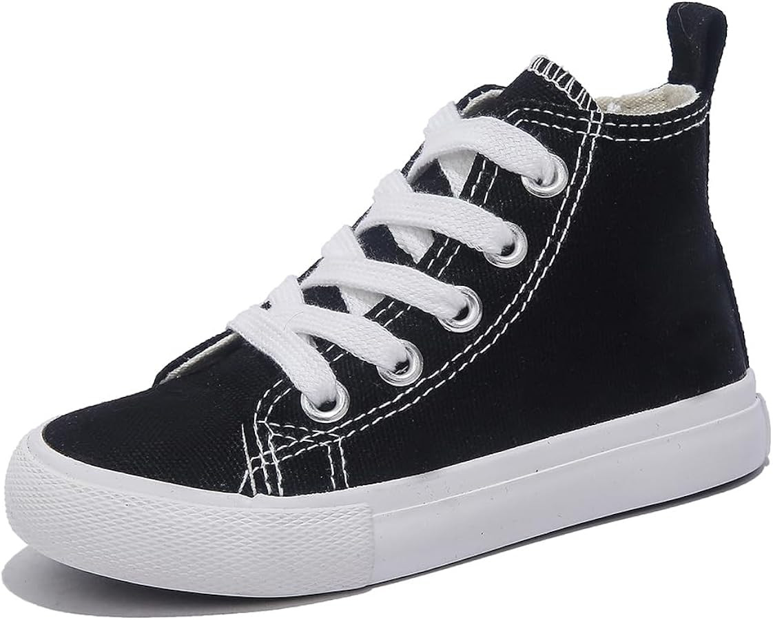 Kids high Tops Boys & Girls High Top lace-up Kids' Shoes Back-to-School Season Little White Shoes... | Amazon (US)