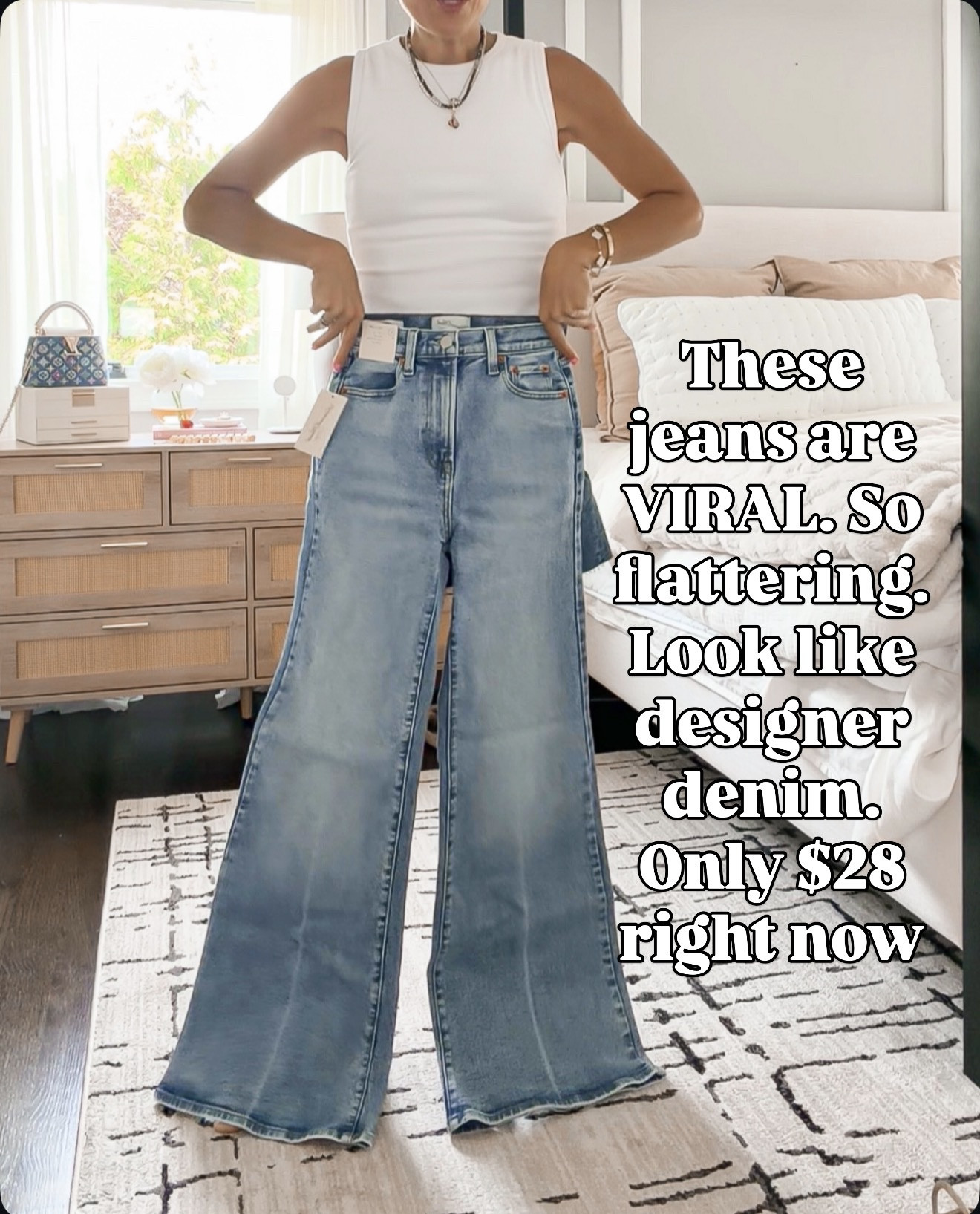 These flattering jeans are VIRAL and so good. They run tts.

#LTKSaleAlert #LTKOver40 #LTKSeasonal