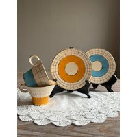 Vintage Art Deco Tea Cup With Saucer, Bright Colors, Porcelain 1950S Coffee Cup, Gold Yellow Blue Green Black Purple, Mid Century Tableware | Etsy (US)