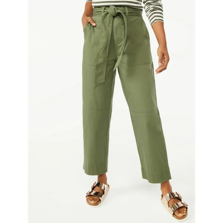 Free Assembly Women's Tapered Belted Fatigue Pants | Walmart (US)