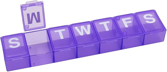 EZY DOSE Weekly (7-Day) Pill Case, Medicine Planner, Vitamin Organizer Box, Convenient and Easy t... | Amazon (US)