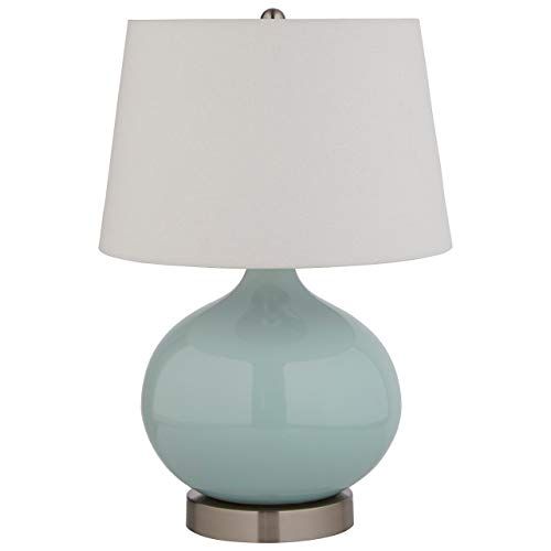 Amazon Brand – Stone & Beam Round Ceramic Table Lamp With Light Bulb and White Shade - 11 x 11 x 20  | Amazon (US)