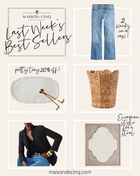Last week’s best sellers include a gorgeous mirror for 60% off, my fave blazer on sale, plus McGee and Magnolia faves - all on sale!

#homedecor #croppedjeans #springoutfit#straightlegjeans #tray #blazer 

#LTKhome #LTKover40 #LTKfindsunder50