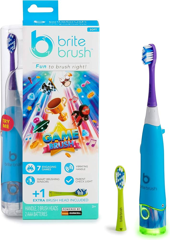 BriteBrush™ - GameBrush™ - The Interactive Smart Kids Battery Powered Toothbrush, 1 Count | Amazon (US)