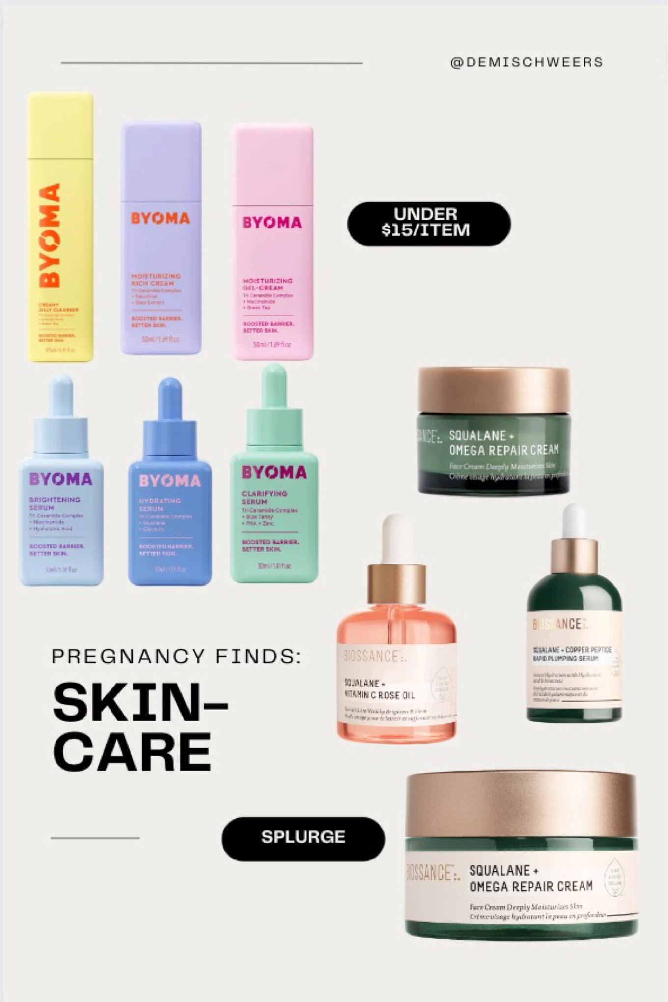 Skincare, affordable skincare, pregnancy skincare, clean beauty, pregnancy safe, byoma, biossance, skin, self care 

#LTKSale #LTKunder50 #LTKbeauty