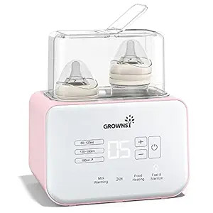 Baby Bottle Warmer, Grownsy 8-in-1 Fast Milk Warmer with Timer Breastmilk or Formula, Fits 2 Bott... | Amazon (US)