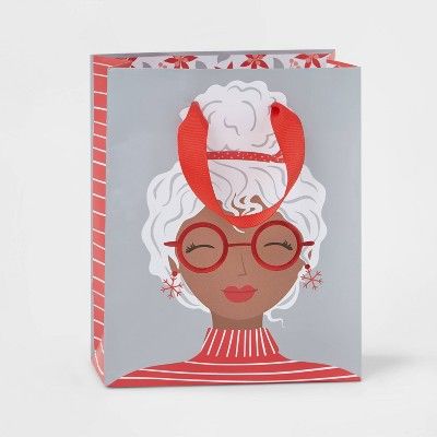 Petite Mrs. Claus Gift Bag Silver - Wondershop™ | Target