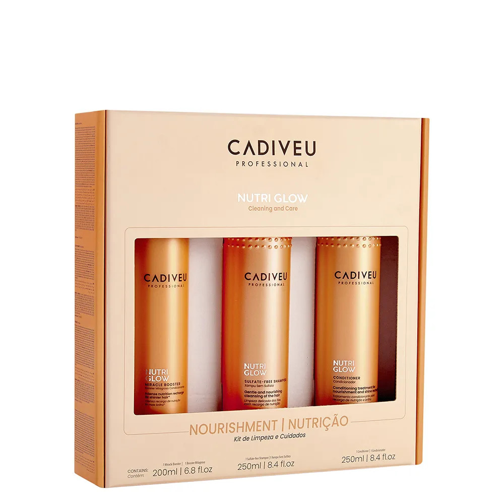 Kit Cadiveu Nutri Glow - Shampoo 250 ml + Condicionador 250 ml + Booster 200 ml - AMOBELEZA - Pro... | Amobeleza (BR)