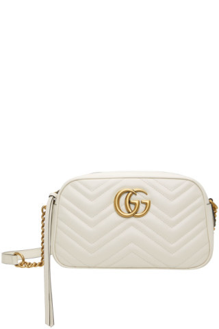 White Small GG Marmont Camera Bag | SSENSE