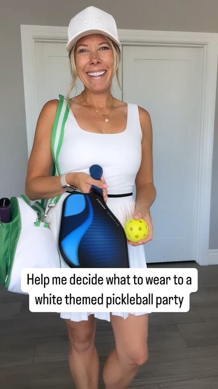 Pickleball white party outfit ideas tennis dress tennis skirt skort free people tank top Nike Jordan sneakers. 

Small dress and skirt. XS free people tank. Big kids size 6.5 shoes which are equal to a women’s 8

#LTKOver40 #LTKActive #LTKSeasonal