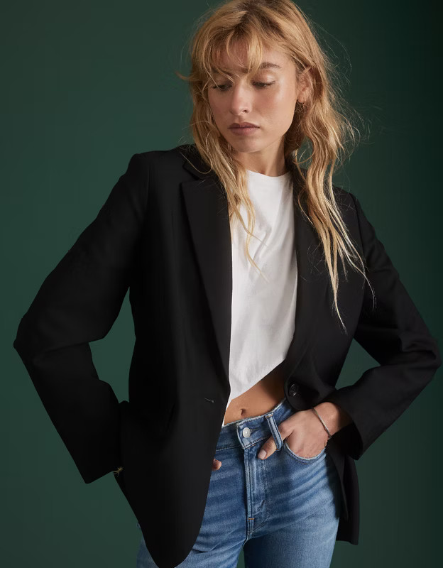 AE77 Premium Oversized Blazer | American Eagle Outfitters (US & CA)