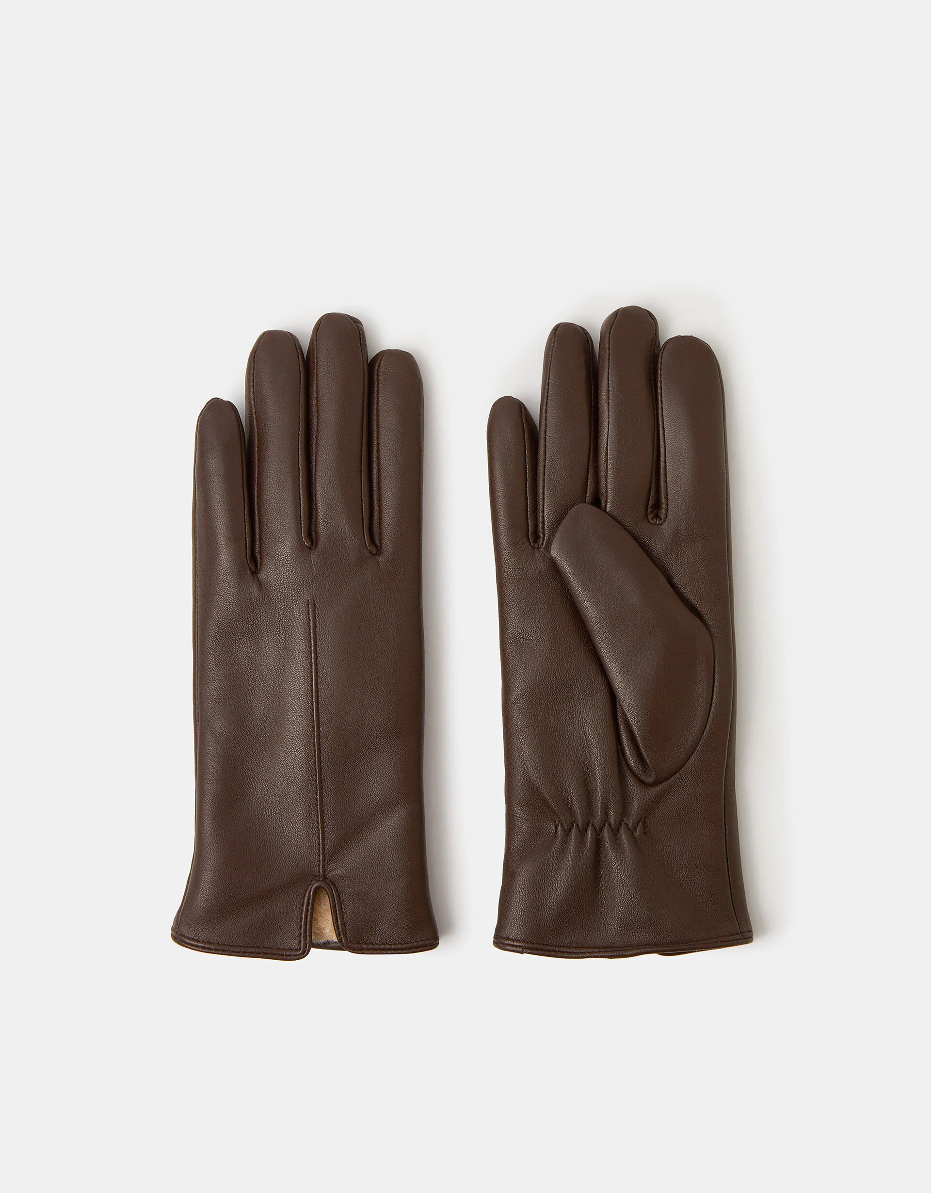 Faux Fur Lined Leather Gloves Brown | Accessorize (Global)