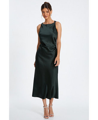 QUIZ Women's Satin Twist Strap Midi Dress - Macy's | Macy's